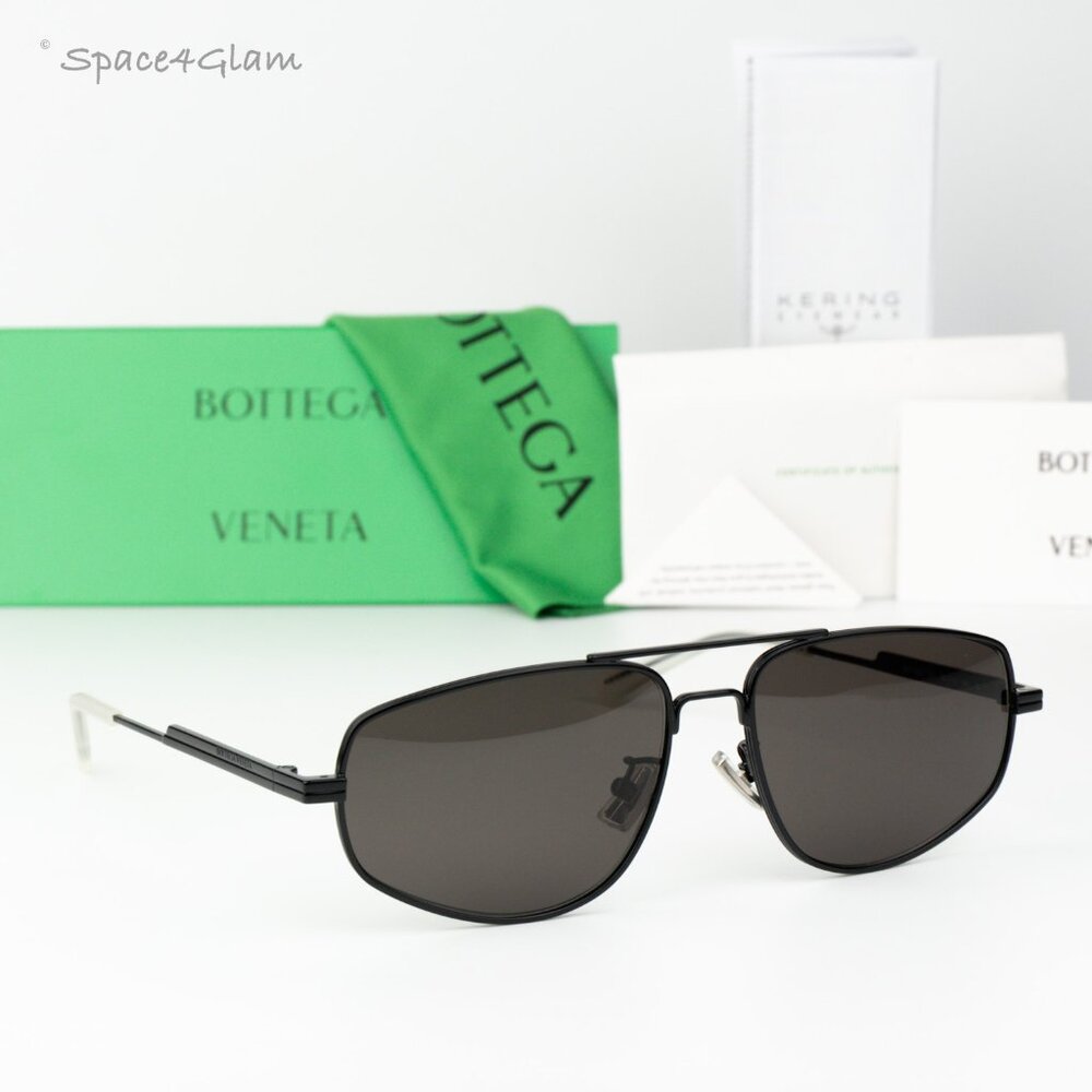 Bottega Veneta Women Sunglasses Black Grey Pilot BV1125S 001 BRAND NEW